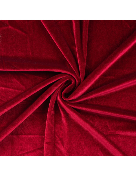Tissu, Velours Kitty Uni, Rouge, Laize 150 cm, 90% Polyester 10% Spandex 250g/m²
