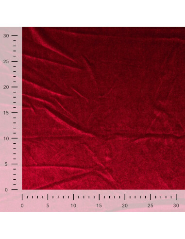 Tissu, Velours Kitty Uni, Rouge, Laize 150 cm, 90% Polyester 10% Spandex 250g/m²