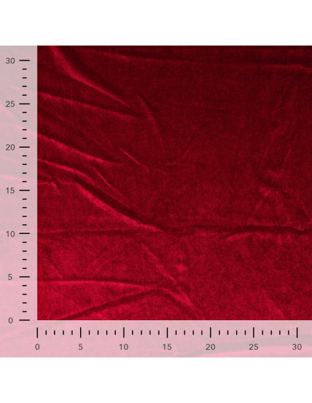 Tissu, Velours Kitty Uni, Rouge, Laize 150 cm, 90% Polyester 10% Spandex 250g/m²