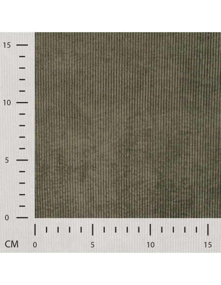 Velours côtelé lavé, côtes moyennes, kaki