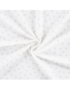 Popeline de coton, mini pattes, écru 2
