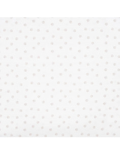 Popeline de coton, mini pattes, écru