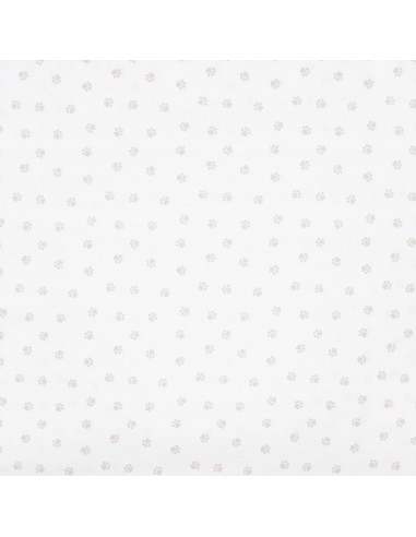 Tissu, Popeline de Coton Mini Pattes, Écru Beige, Laize 150 cm, 100% Coton 120g/m²
