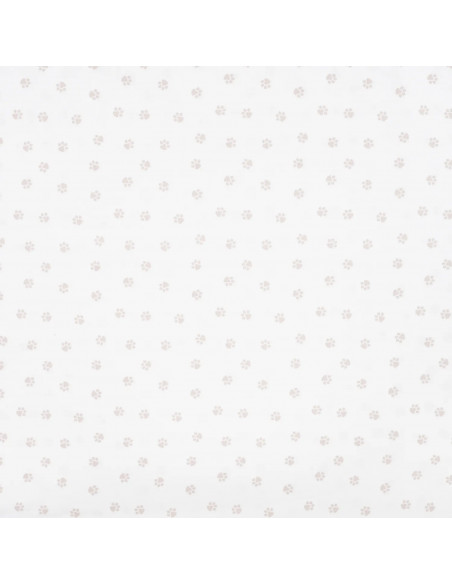 Tissu, Popeline de Coton Mini Pattes, Écru Beige, Laize 150 cm, 100% Coton 120g/m²