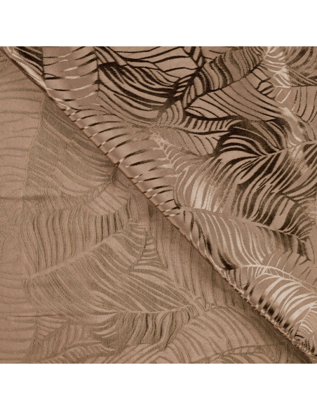 Tissu, Jacquard Viscose Feuilles, Taupe et Brun, Laize 150 cm, 100% Viscose 122g/m²
