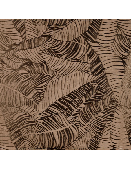 Tissu, Jacquard Viscose Feuilles, Taupe et Brun, Laize 150 cm, 100% Viscose 122g/m²
