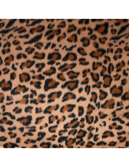 Tissu, Fausse Fourrure Léopard, Cognac, Laize 150 cm, 100% Polyester 330g/m²