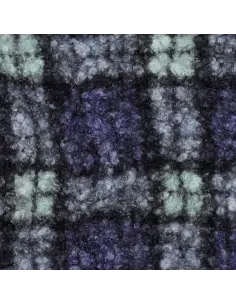 Tissu, Lainage Bouclette Carreaux, Violet Vert, Laize 155 cm, 100% Polyester 340g/m²