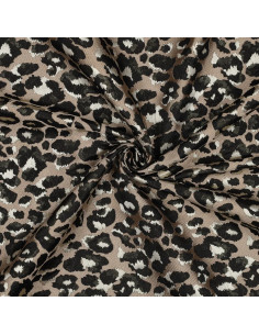Tissu, Jacquard Léopard, Beige, Noir, Doré, Laize 145 cm, 100% Polyester 245g/m² 2