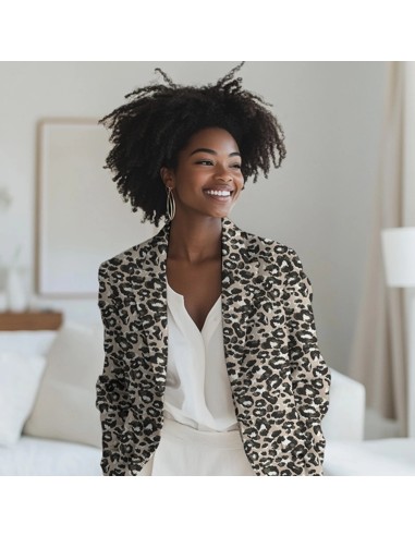 Tissu, Jacquard Léopard, Beige, Noir, Doré, Laize 145 cm, 100% Polyester 245g/m²