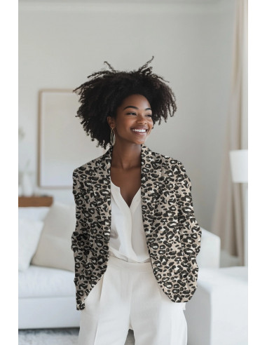 Tissu jacquard, léopard