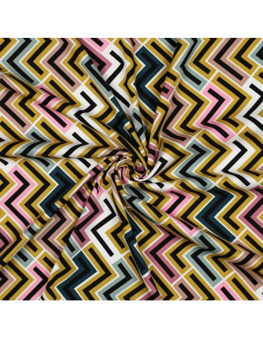 Twill viscose stretch, géométrique