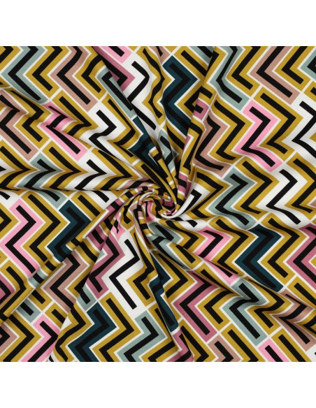 Twill viscose stretch, géométrique