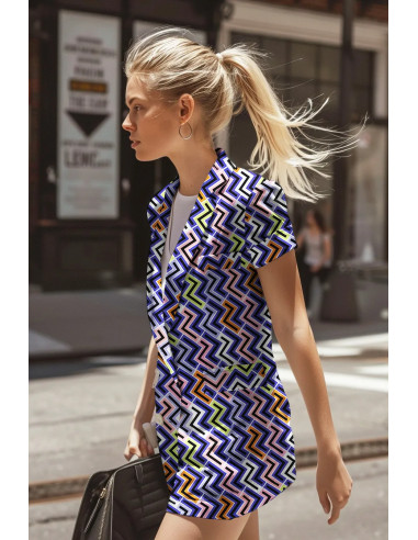 Twill viscose stretch, géométrique