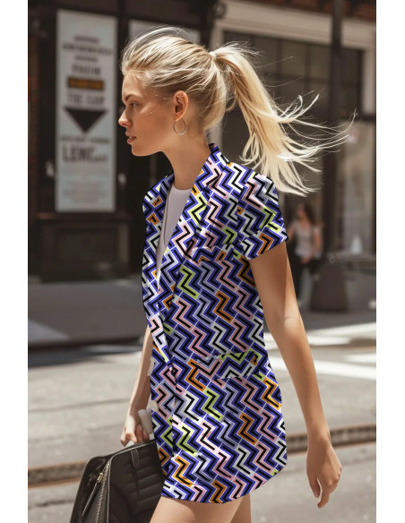 Twill viscose stretch, géométrique