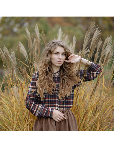 Flanelle jacquard tartan, beige/marine