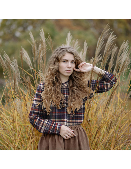 Flanelle jacquard tartan, beige/marine