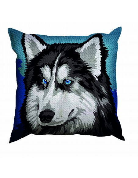 Kit coussin 40x40, canevas, Husky