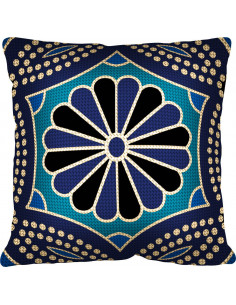 Kit coussin 40x40, canevas, Coussin bleu