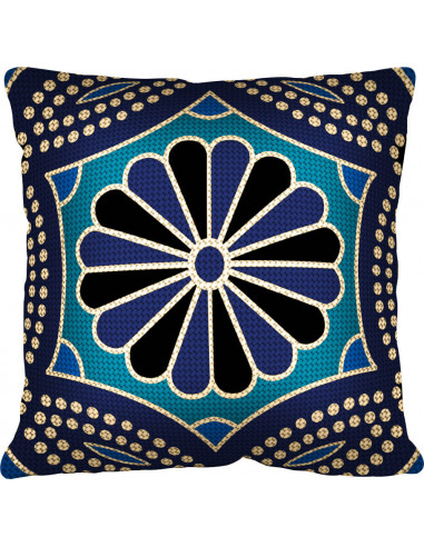 Kit coussin 40x40, canevas, Coussin bleu