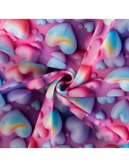 Sweat épais, impression digitale, coeurs roses