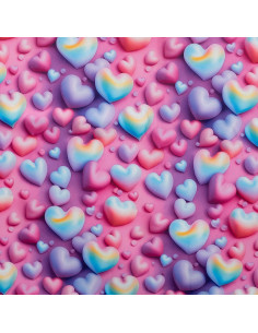 Sweat épais, impression digitale, coeurs roses