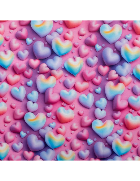 Sweat épais, impression digitale, coeurs roses