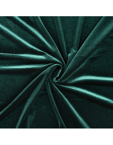 Tissu, Velours Kitty Ras, Vert Sapin, Laize 150 cm, 90% Polyester 10% Spandex 250g/m²