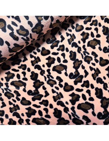 Polaire doudou, léopard, saumon