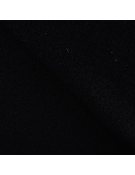 Tissu, Laine Bouillie Unie, Noir Intense, Laize 140 cm, 100% Laine 400g/m²