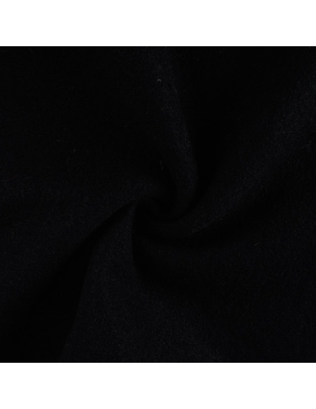 Tissu, Laine Bouillie Unie, Noir Intense, Laize 140 cm, 100% Laine 400g/m²