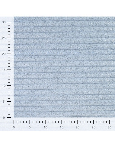 Tissu, Polaire Doudou Binky Côtelée Glitter, Bleu Ciel, Laize 150 cm, 100% Polyester 300g/m²