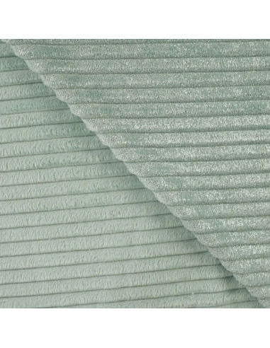 Tissu, Polaire Doudou Binky Côtelée Glitter, Vert Clair, Laize 150 cm, 100% Polyester 300g/m²