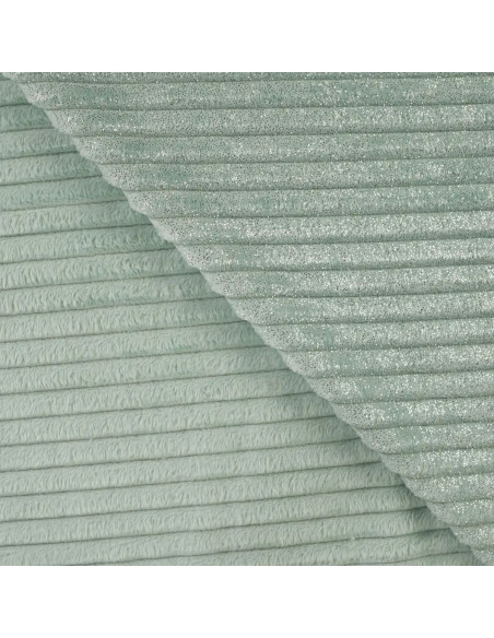 Tissu, Polaire Doudou Binky Côtelée Glitter, Vert Clair, Laize 150 cm, 100% Polyester 300g/m²