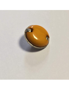 Bouton polyester à tunnel, 20mm, rond, orange