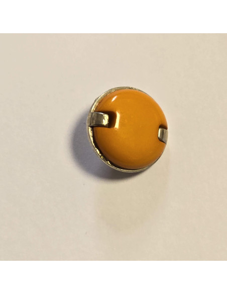 Bouton polyester à tunnel, 20mm, rond, orange
