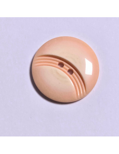 Bouton polyester 2 trous, 22mm, rond, rose