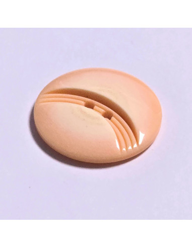 Bouton polyester 2 trous, 22mm, rond, rose