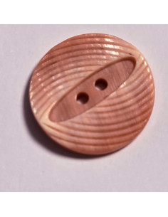 Bouton polyester 2 trous, 18mm, rond, rose