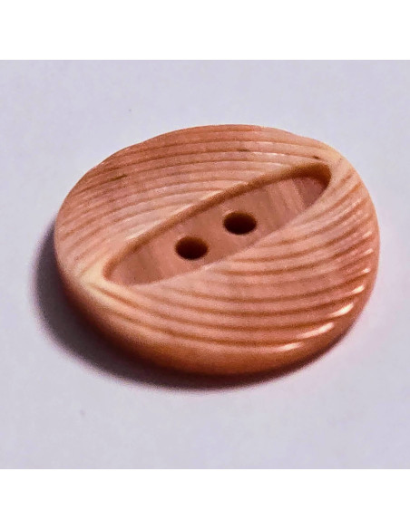 Bouton polyester 2 trous, 18mm, rond, rose