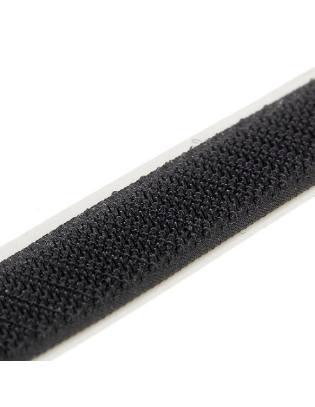 Auto-agrippant adhésif, coté crochets, 20mm, noir