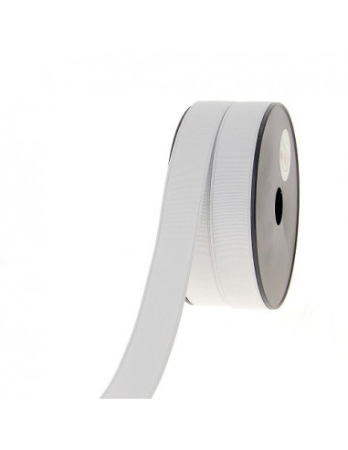 Élastique côtelé, 25mm, blanc