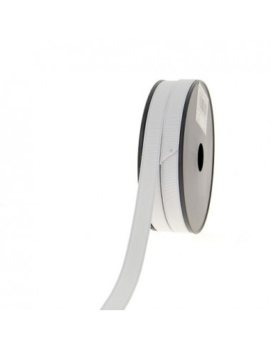 Élastique côtelé, 15mm, blanc