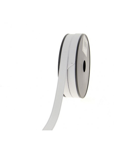 Élastique côtelé, 15mm, blanc