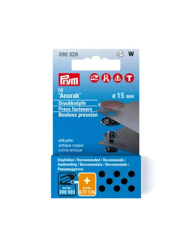 Recharge boutons pression Prym Anorak 15 mm | Zephyr Tissus