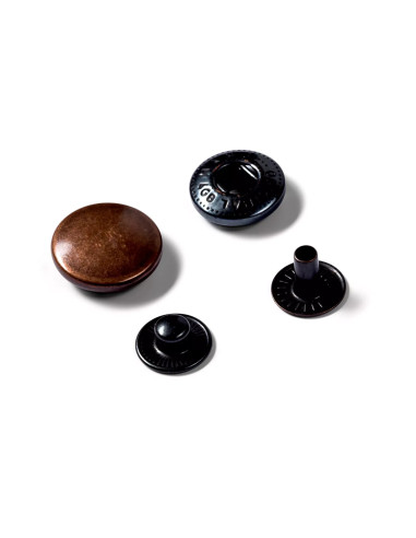 Recharge pour boutons pression sans couture, 15mm, cuivre vieilli