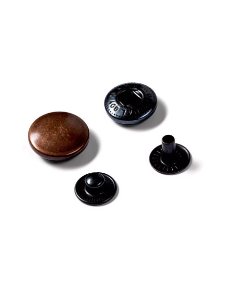 Recharge pour boutons pression sans couture, 15mm, cuivre vieilli