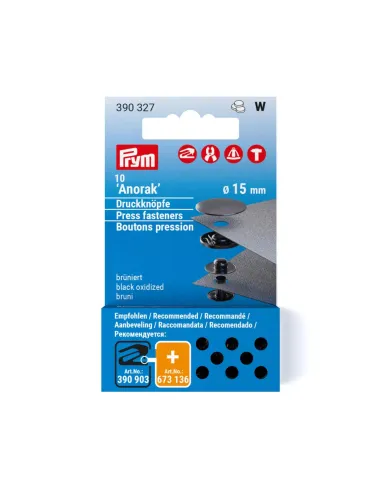 Recharge boutons pression Prym Anorak 15 mm | Zephyr Tissus