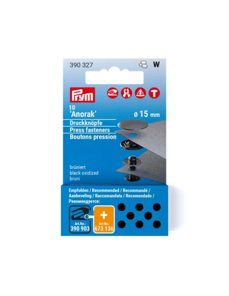 Recharge boutons pression Prym Anorak 15 mm | Zephyr Tissus