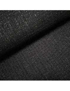 Tissu, Lainage Façon Chanel, Noir Profond, Laize 140 cm, 100% Laine Vierge